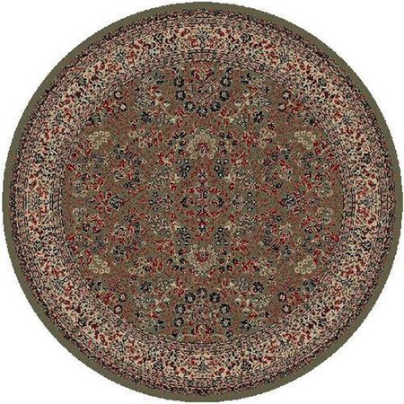 CONCORD GLOBAL 7 ft. 10 in. Persian Classics Sarouk - Round, Green 20959